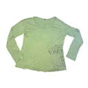 T-shirt manche longue vert avec écriture sur le coté 