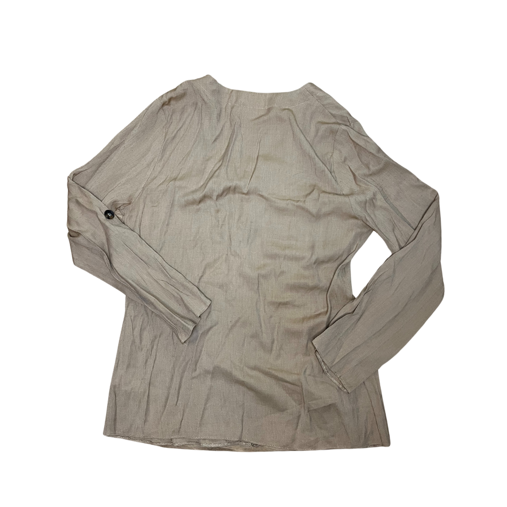 Chemise marron manche longue décoltée 