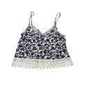 Débardeur motif fleur bleu blanc rouge