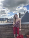 Débardeur à motif fleur rouge et rose