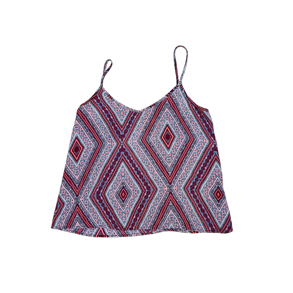 Débardeur à motif fleur rouge et rose