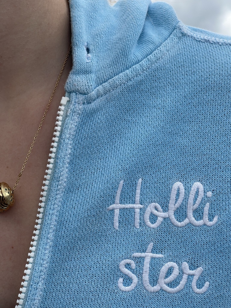 Gilet à capuche bleu 