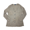 Chemise marron manche longue décoltée 