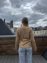 Chemise marron manche longue décoltée 