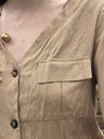 Chemise marron manche longue décoltée 