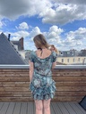 Robe transparente avec des motifs bleu