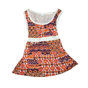 Débardeur à motif orange et mauve 