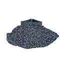 Jupe avec des motifs à fleurs rose et bleu / ceinture marron