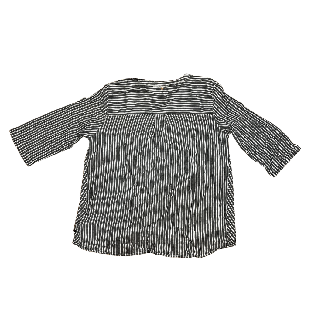 Blouse à rayure blanche et grise 