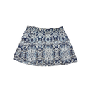Jupe plissée avec des motifs à fleurs bleu et blanche