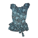 Robe transparente avec des motifs bleu