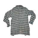 Chemise transparente à rayure grise et noir manche longue avec boutons 