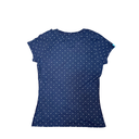 T-shirt bleu foncé à pois avec le logo superdry 