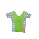 T-shirt pull vert avec rayure 