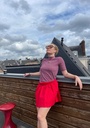 Jupe plissée rouge 