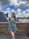 Robe transparente avec des motifs bleu