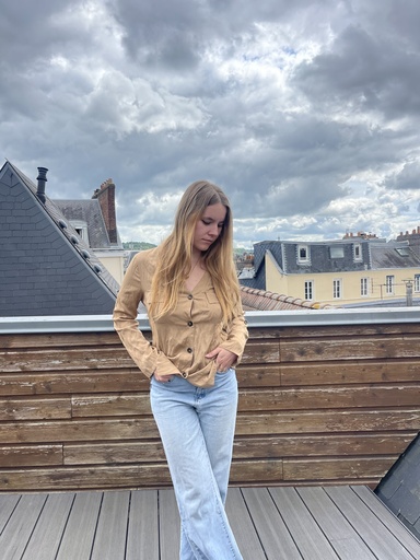 [Primark] Chemise marron manche longue décoltée 