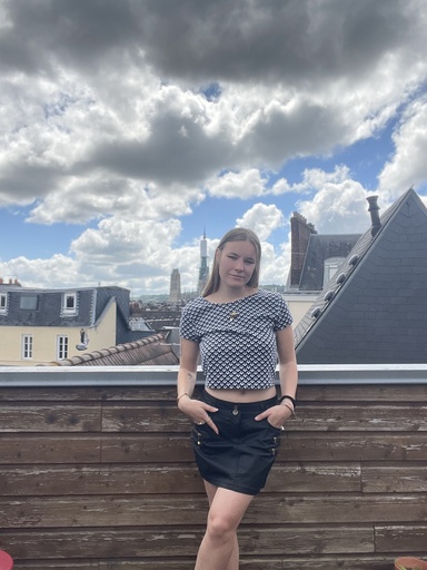 [Mim] T-shirt à motif noir et blanc - Mim