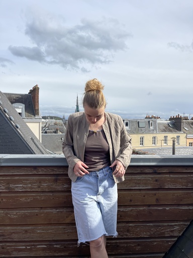 [Camaïeu] Veste taupe avec épaulette 
