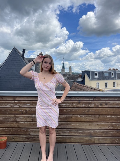 [Mim] Robe manche courte à rayure - Mim