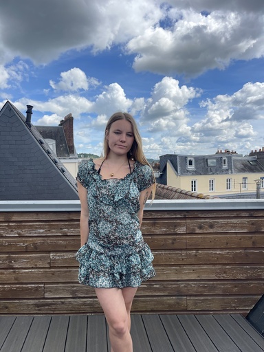 [No excuse] Robe transparente avec des motifs bleu
