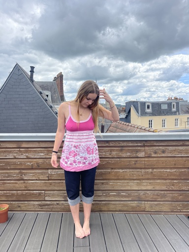 [Camaieu] Débardeur à motif fleur rose 